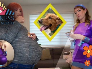 food stuffing, scooby doo cosplay, belly fetish, bbw