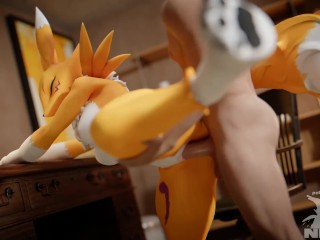 Renamon being Mastered Leg up Standing Doggystyle Animation