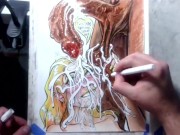 Preview 3 of "When Life Gives You Lemon Balls" Erotic Cumshot Art Drawing BBC Blonde Teen Interracial Cum