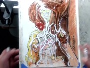 Preview 4 of "When Life Gives You Lemon Balls" Erotic Cumshot Art Drawing BBC Blonde Teen Interracial Cum