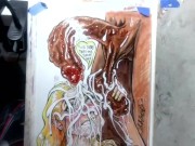 Preview 6 of "When Life Gives You Lemon Balls" Erotic Cumshot Art Drawing BBC Blonde Teen Interracial Cum