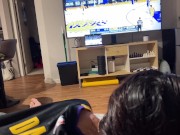 Preview 3 of My Korean ABG side chick was bored during the Lakers game, so she sucked me and creamed on my dick
