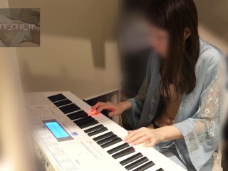 [amateur Japanese Couple]Piano Practice and Short Sex #11-1