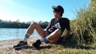 I Stop My Outdoor Masturbation When I'm Caught Wanking But I Still Have The Urge To Cum Because I'm A Horny Boy