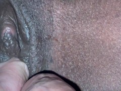 Playing and teasing my sweet little black pussy he could not keep it in and cummed twice - Screenshot 8 of 16 - Close Up