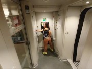 Preview 1 of My Crazy Masturbation of Hairy Pussy in Public Train! Part1