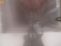 Ugly man jerks off in the shower
