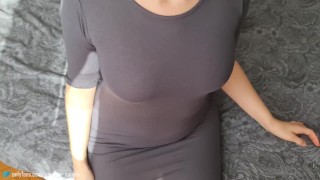 Passionate Handjob And Blowjob With Cum On My Hot Dress! POV!