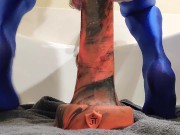 Preview 1 of 51cm John Thomas Henry Large Anal Destruction Dildo Plunging Deep into Smooth Cute Femboy Asspussy