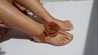 Uma bela vista com minhas sandálias
