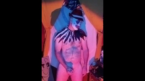 Horny clown wank and cum 😈😜