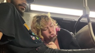 Back Of The Bus Sneaky Blowjob