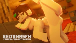A 3D Pornographic Animation Of Elli Gets Screwed From Behind On Couch Minecraft