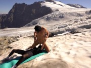 Preview 1 of Epic Fuck on a REAL Glacier Double Cumshot and No Mercy! Femdom strapon adventure - pegging time
