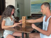 Preview 1 of Stepsister lost her Ass in a game of Jenga and got a dick in Anal