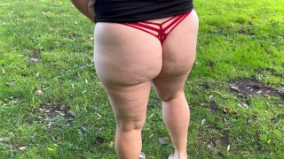 Girl outdoor desperation wetting accident red panties