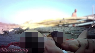 French Teacher Amateur Handjob In Front Of Strangers While Naked On A Beach With Cumshot