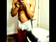 Just a Guy taking another Mirror Selfie: Bulging Muscles and All