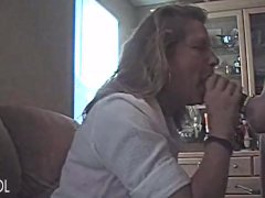 Caught Stepmom with Dildo She Swallowed my Hard Cock