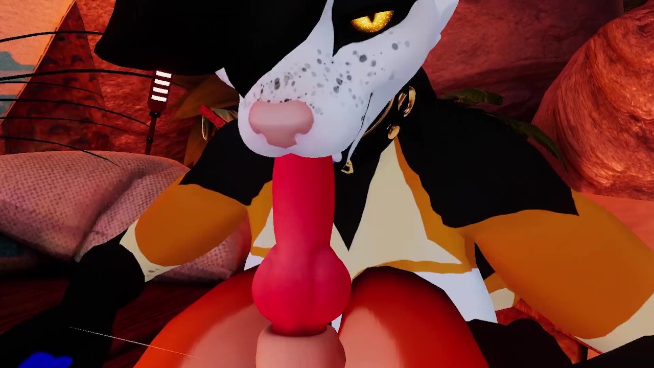 Femboy Fox looses swimsuit while shes watching...