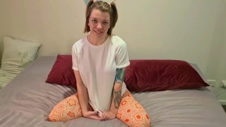 Ari's Casting Avalon Strips Naked On Her Bed Before Getting Rough Fucked