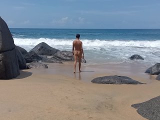 public, naked beach, subtitle, feet