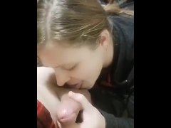 Gf sucking my  cock before I bend her over