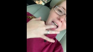 Rubbing My Pussy In The Car At Work