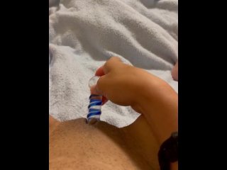 solo female, verified amateurs, vertical video, pussy wax