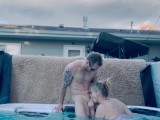 Hot fucking in the hot tub.