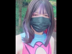 【伪娘】女装骚货户外露出更衣，穿着泳装到处发骚 - Screenshot 11 of 16 - Masturbate