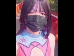 【伪娘】女装骚货户外露出更衣，穿着泳装到处发骚 - Screenshot 9 of 16 - Crossdresser