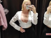 Preview 2 of Try On Haul Transparent Clothes, Completely See-Through. At The Mall. See on me in the fitting room