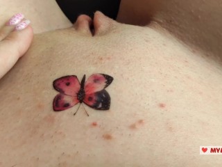 Try on Temporary Tattoo on Pussy. Hot Sticker Tattoo