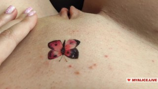 Try On Temporary Tattoo on pussy. Hot Sticker Tattoo