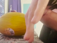 cute femboy fucks fruit