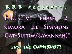 FUCVph2 K.L.S. CatSuit with Savannah - just-the-cumshot version