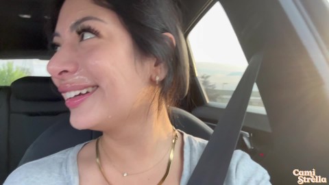 Latina Drives Around In Public With Cum On Her Face After Sucking The Soul Out Of Him!!!