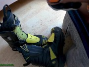 Preview 1 of Cumshot on Haix Fire Eagle with Bikegloves
