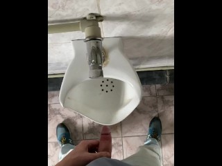 In Eine öffentliche Toilette Gepisst POV