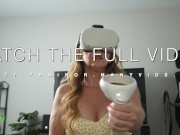 Preview 5 of Dumb StepMom watches Stepson's VR PORN - "IT'S SO REAL"