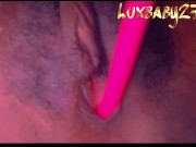 Preview 3 of Lush vibrator turns Ebony pussy into waterfall