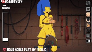Marge Simpsons attachée bondage fessée seins jouer BDSM - Hole House