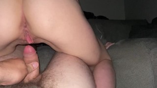 PAWG fucking big hard cock and taking it to the tip
