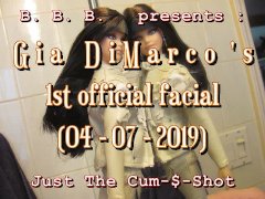 2019: Gia DiMarco's 1st ever facial! just-the-cumshot variant