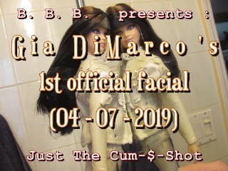 2019: Gia DiMarco's 1st ever Facial! Just-the-cumshot Variant