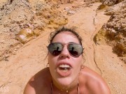 Preview 1 of drinking strong yellow pee on the public beach and cum on my face, public beaches in Brazil