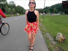 Risky orgasms with a remote control vibrator in a public park - Screenshot 7 of 16 - Public Exhibitionist