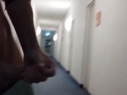 Preview 6 of Guy masturbate in the hotel corridor cumshot