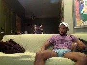 Preview 1 of CAUGHT!!!! Jerking off on the couch when roommate spys on me! Watch what happens next!!
